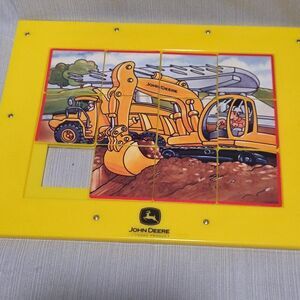 ERTL John Deere Tractor 2 Double Sided Sliding Tile Puzzle Sturdy VTG Toy